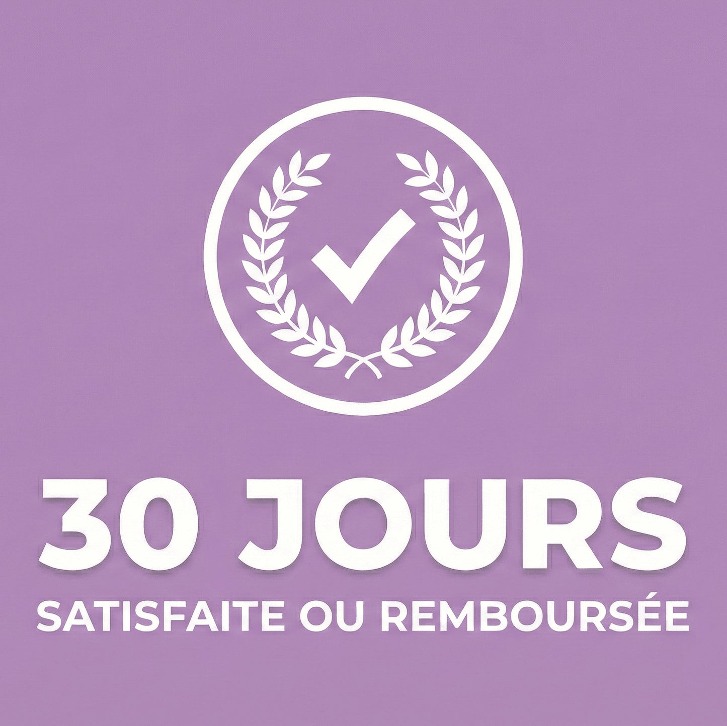 Badge officiel de garantie Pelivio de 30 jours satisfaite ou remboursée pour un achat de matériel fitness en toute sérénité.