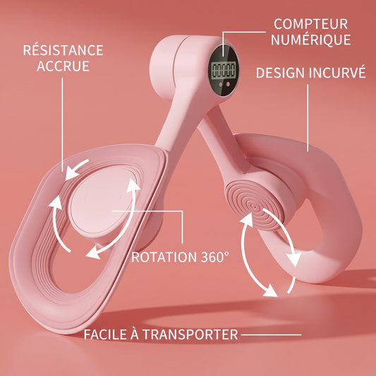 Appareil de musculation pour le plancher pelvien Pelivio violet avec compteur numérique, résistance accrue et rotation à 360 degrés.